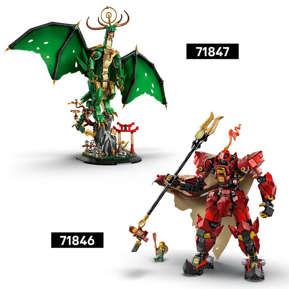 LEGO NINJAGO Mech ognistego rycerza 71846 | Duży mech ninja, model kolekcjonerski do ozdoby, prezent dla fana NINJAGO 14+, zestaw klocków konstrukcyjnych, 996 elementów