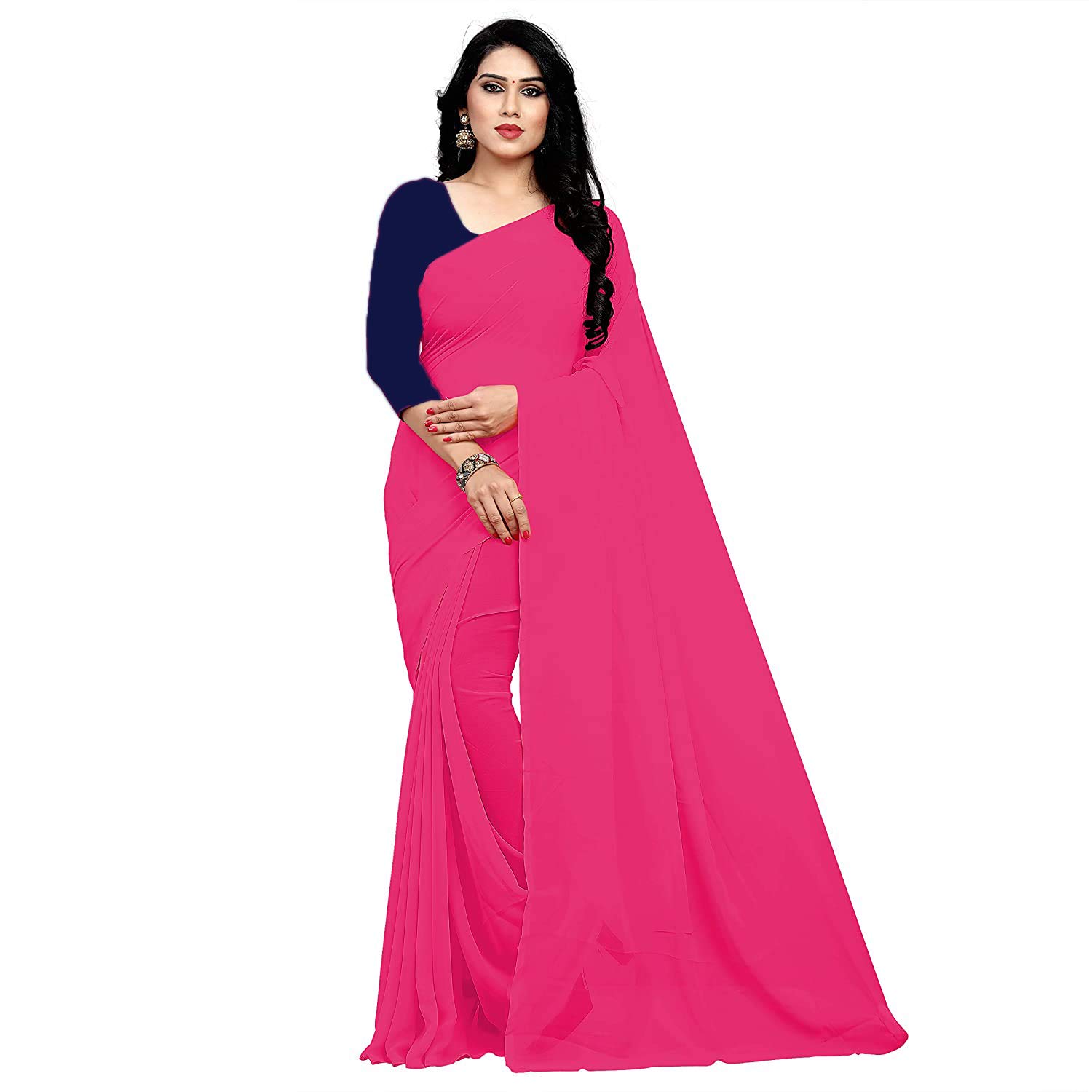 Prutha FashionsPlain Weave Chiffon Saree