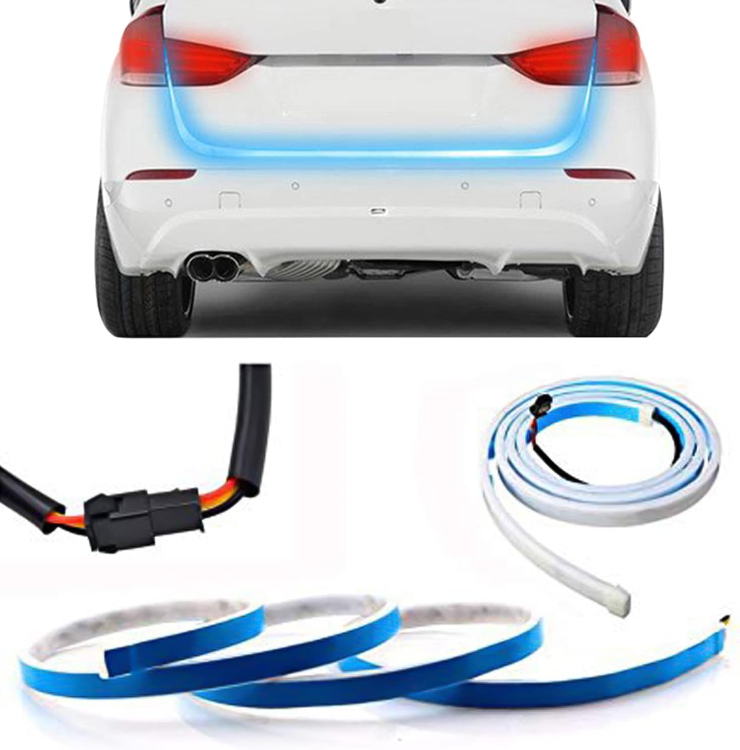 FABTEC Universal Flow Car LED Light Streamer Brake Trunk Signal Light for All Cars & Mini SUVS (4FT)