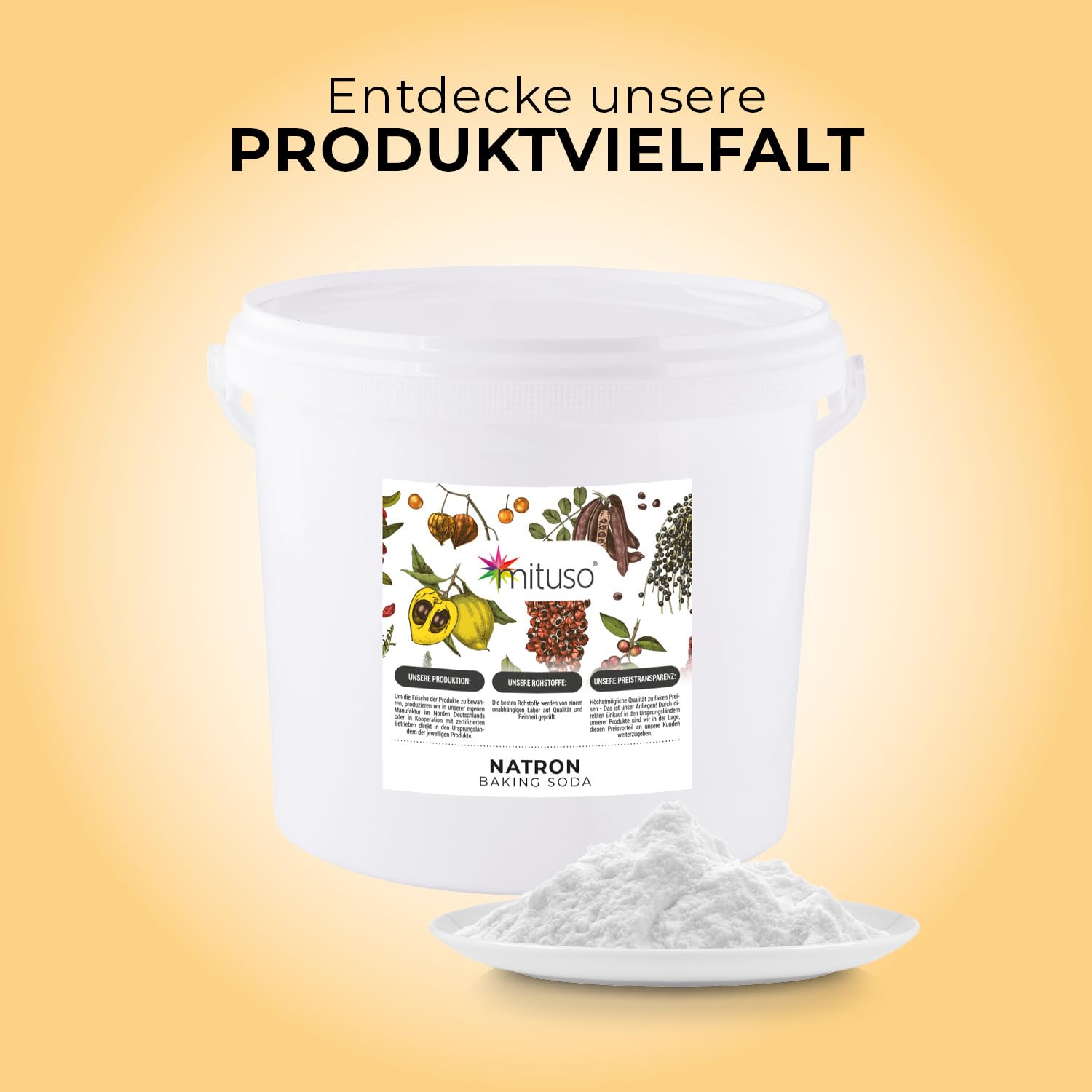 Zitronensäure Monohydrat Granulat 5kg | Lebensmittelqualität, reine Citronensäure E330 | gentechnikfrei, Säuerungsmittel ideal zum Entkalken, Reinigen, Putzen, Backen, Kochen - mituso