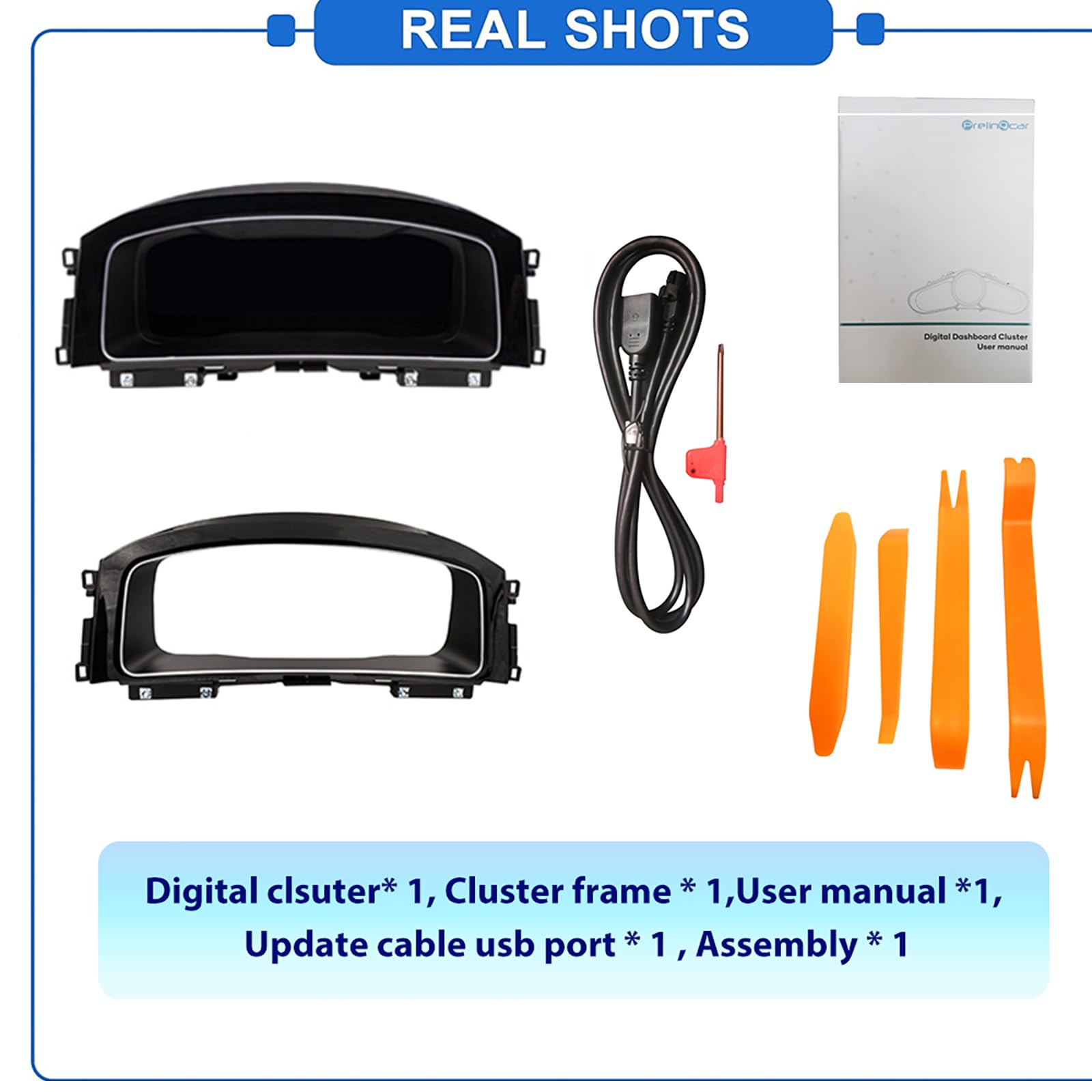 12.3 pulgadas Digital Dash Herramienta Cluster para Golf 7/7.5 (2013-2020) años, LCD Digital Panel Tacómetro Coche tablero reemplazo Digital Gauge Cluster-BY