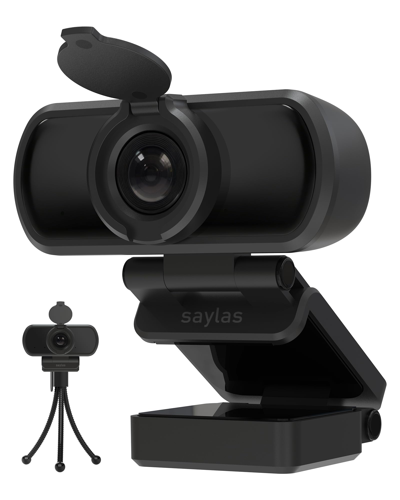 saylas 1080P Webcam for PC with Microphone, 100° FOV, USB Webcam with Privacy Cover and Tripod, Plug&Play Computer Camera for Online Calling, Zoom/Teams/Facetime-image-43