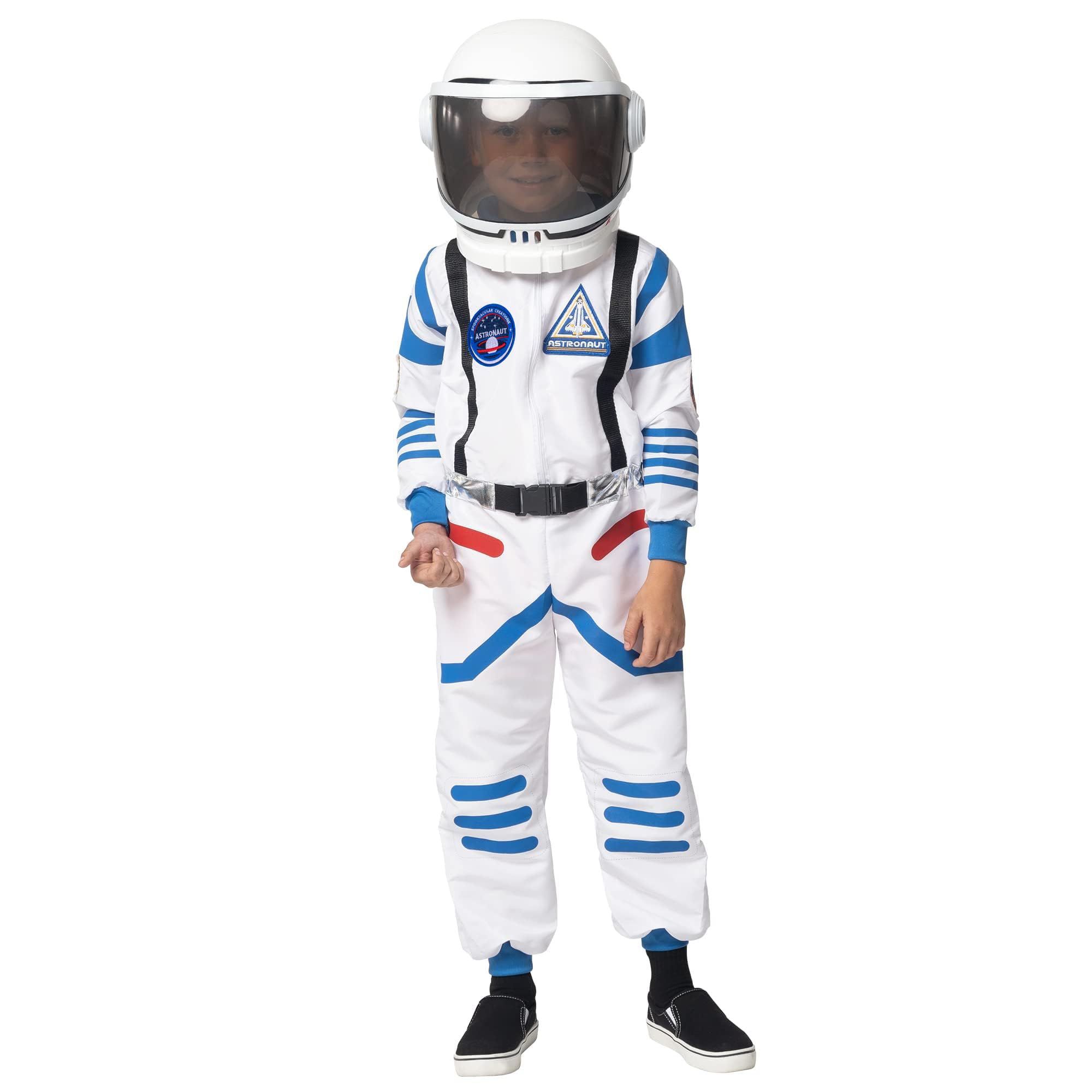 Spooktacular Creations Halloween Kind Unisex weiß Astronaut Kostüm, NASA Pilot Jumpsuit mit Helm