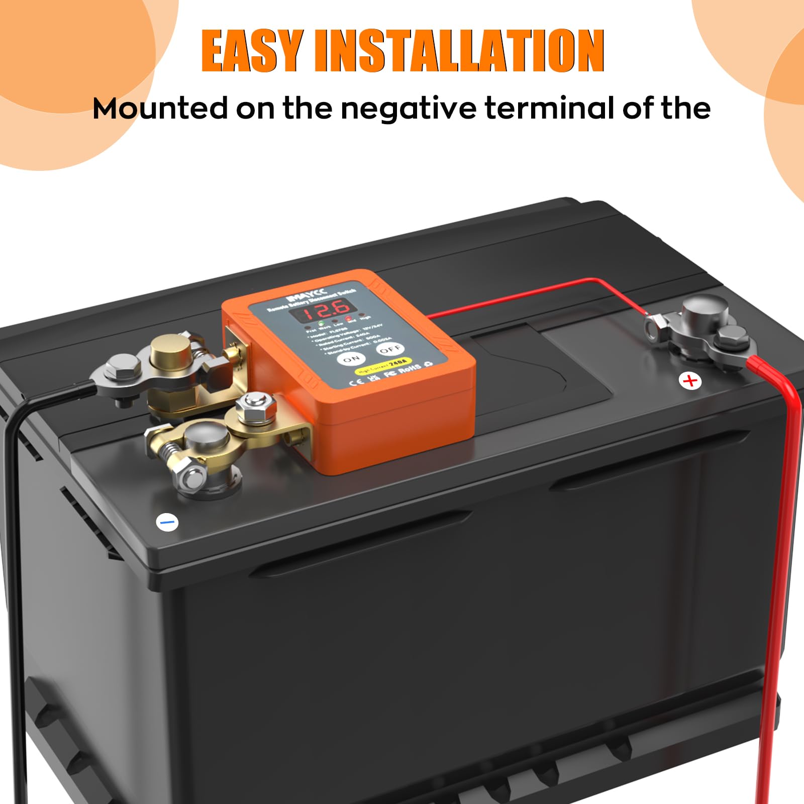 Interruttore di separazione professionale intelligente senza fili, 12 V, versione di aggiornamento per batteria auto, interruttore di separazione 120 A, Kill Switch antifurto, interruttore per auto