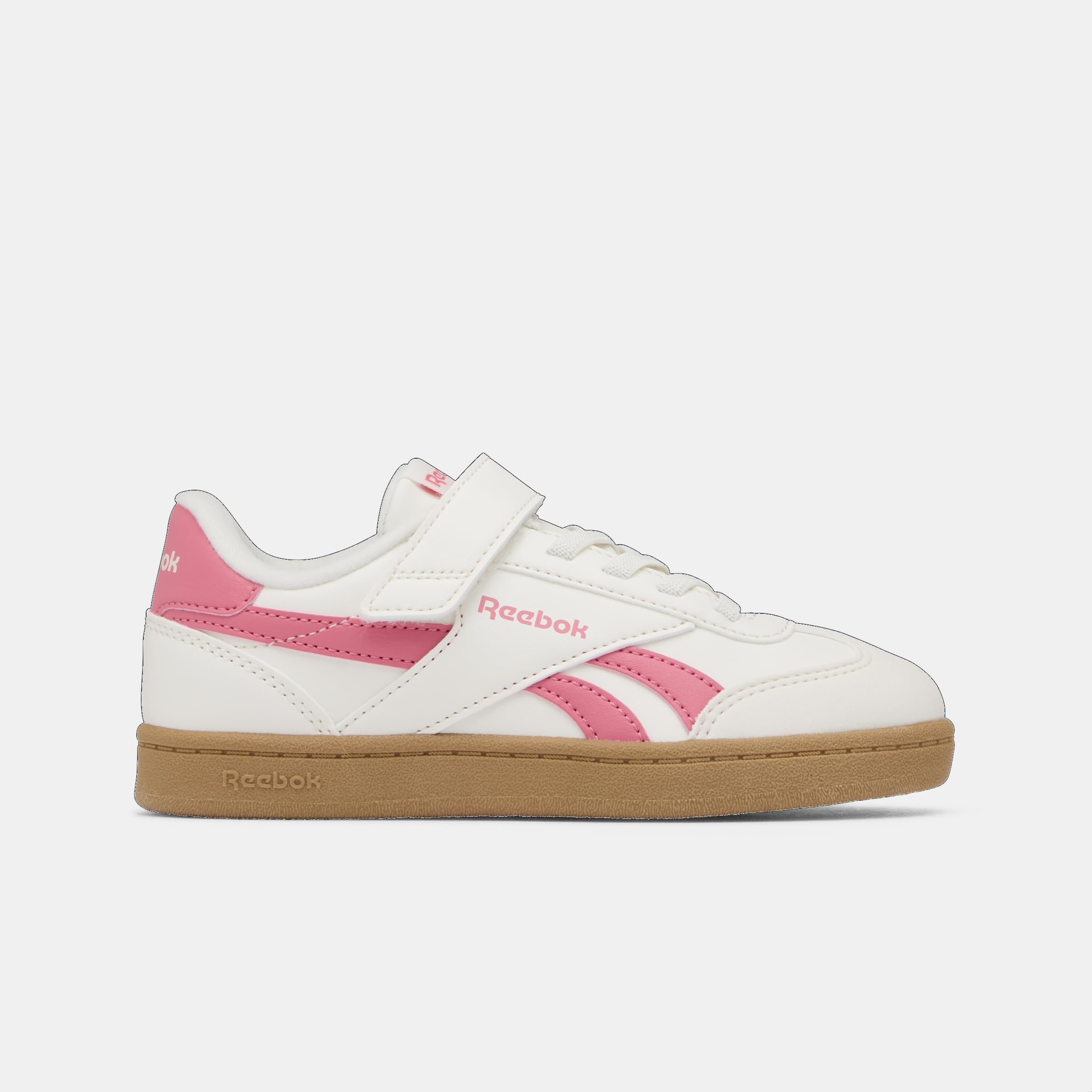 Reebok Smash Edge Elastic & Top Strap Trainers, Chalk/Passion Pink/SGUM1, 32.5 EU / 13.5 UK, Chalk Passionpink Sgum1, 13 UK Child/1 UK