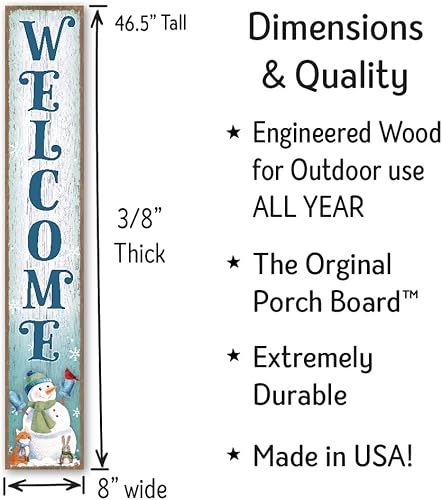 Miniatura 3 de My Word! Letrero de bienvenida con muñeco de nieve y amigos, letrero de bienvenida y porche inclinado para porche delantero, terraza, patio o pared,