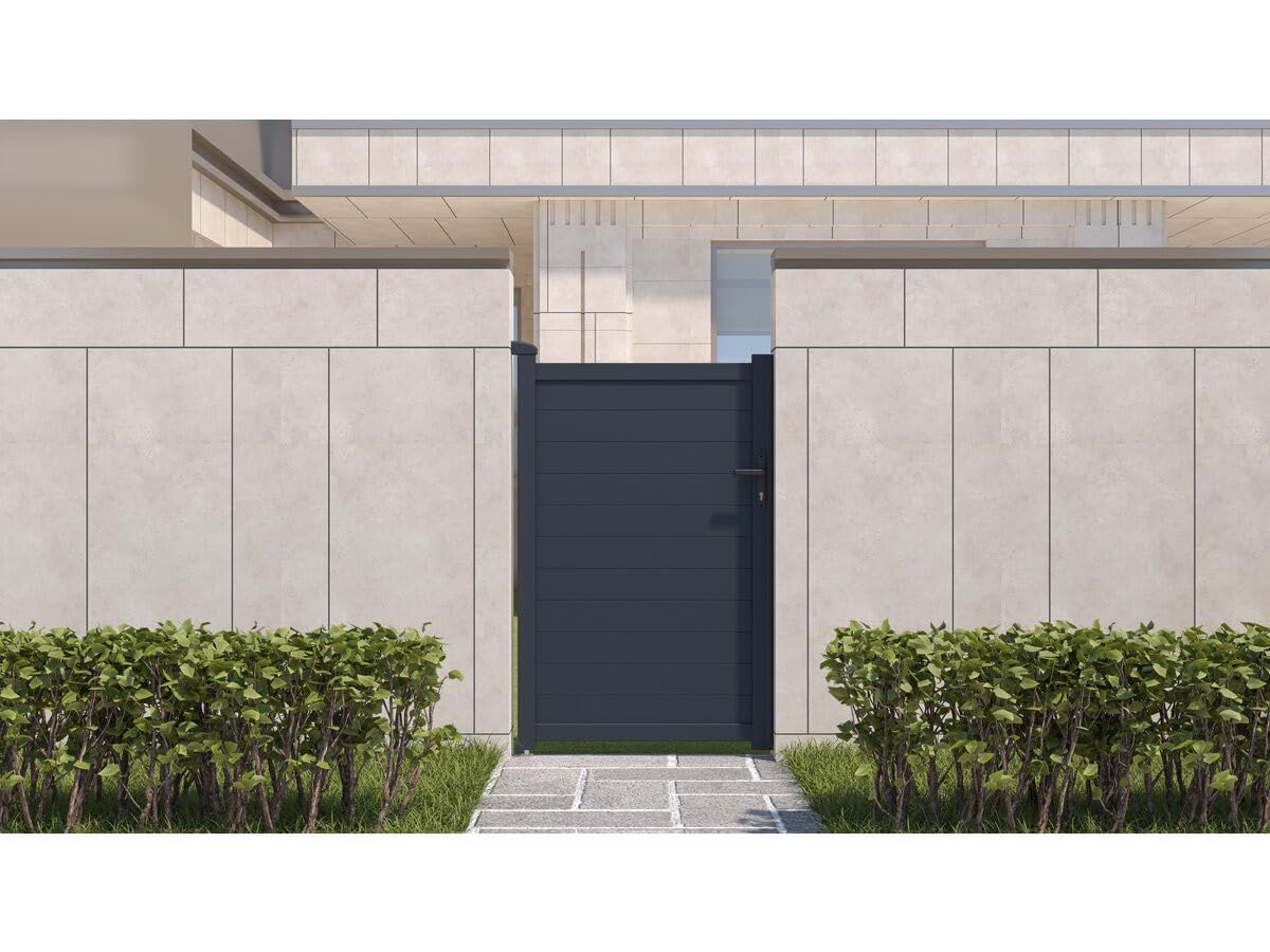 Habitat et Jardin Gartentor aus Aluminium Marc - 101,2 x 155,9 cm - Grau