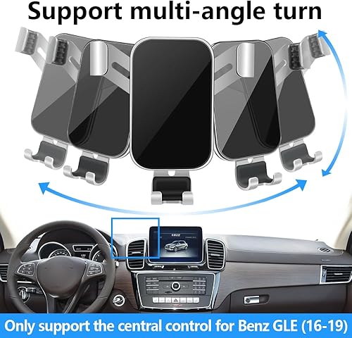 Miniatura 5 de musttrue Soporte de teléfono de coche para Mercedes Benz GLE Class 2016-2019, GLS Class 2017-2019 Teléfonos grandes con funda, accesorios para