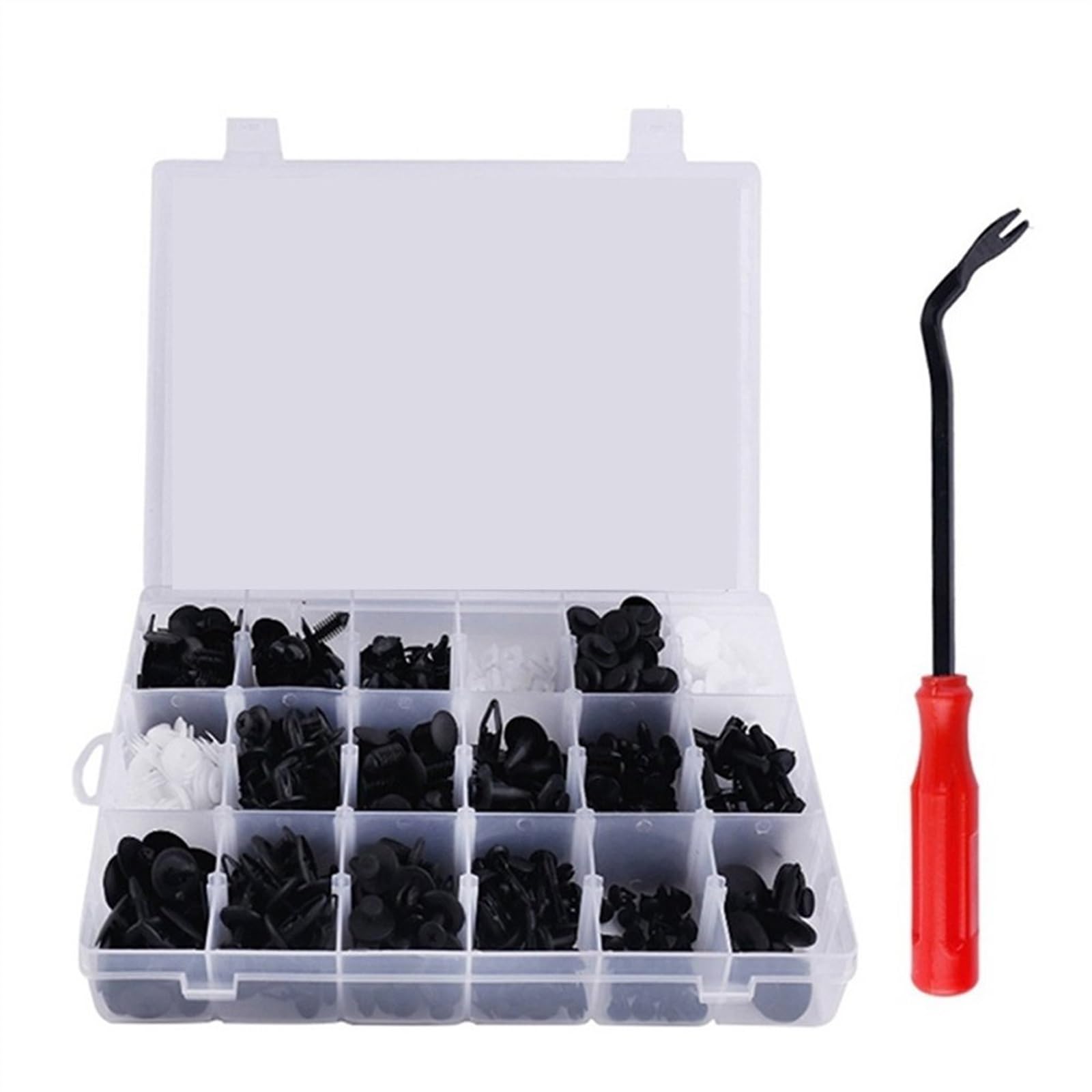 Viti e accessori 50-415 Pz Universale Auto Plastica Rivetto In Push Fermo Clip Di Fissaggio Paraurti Pannello Porta Parafango Fodera Trim Kit(415 Pcs with Tool)