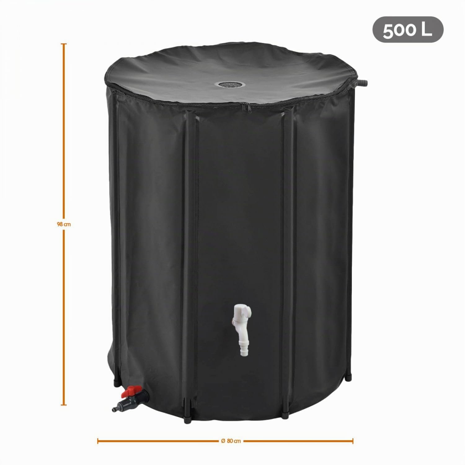Linxor - Réservoir souple, récupérateur d'eau de pluie pliable - 500 L - 2 Coloris
