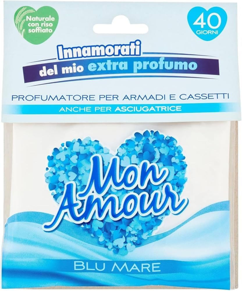 Felce Azzurra Mon Amour Profumatore per Armadi e Cassetti, Blu Mare 12 pz x 20 gr