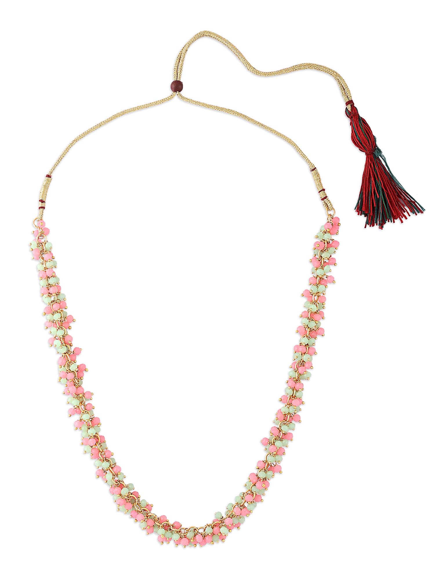 ZAVERI PEARLS Mint Green & Pink Colour Beads Ethnic Necklace For Women -ZPFK16192 (B0C9QBFDXJ) Amazon Price History, Amazon Price Tracker
