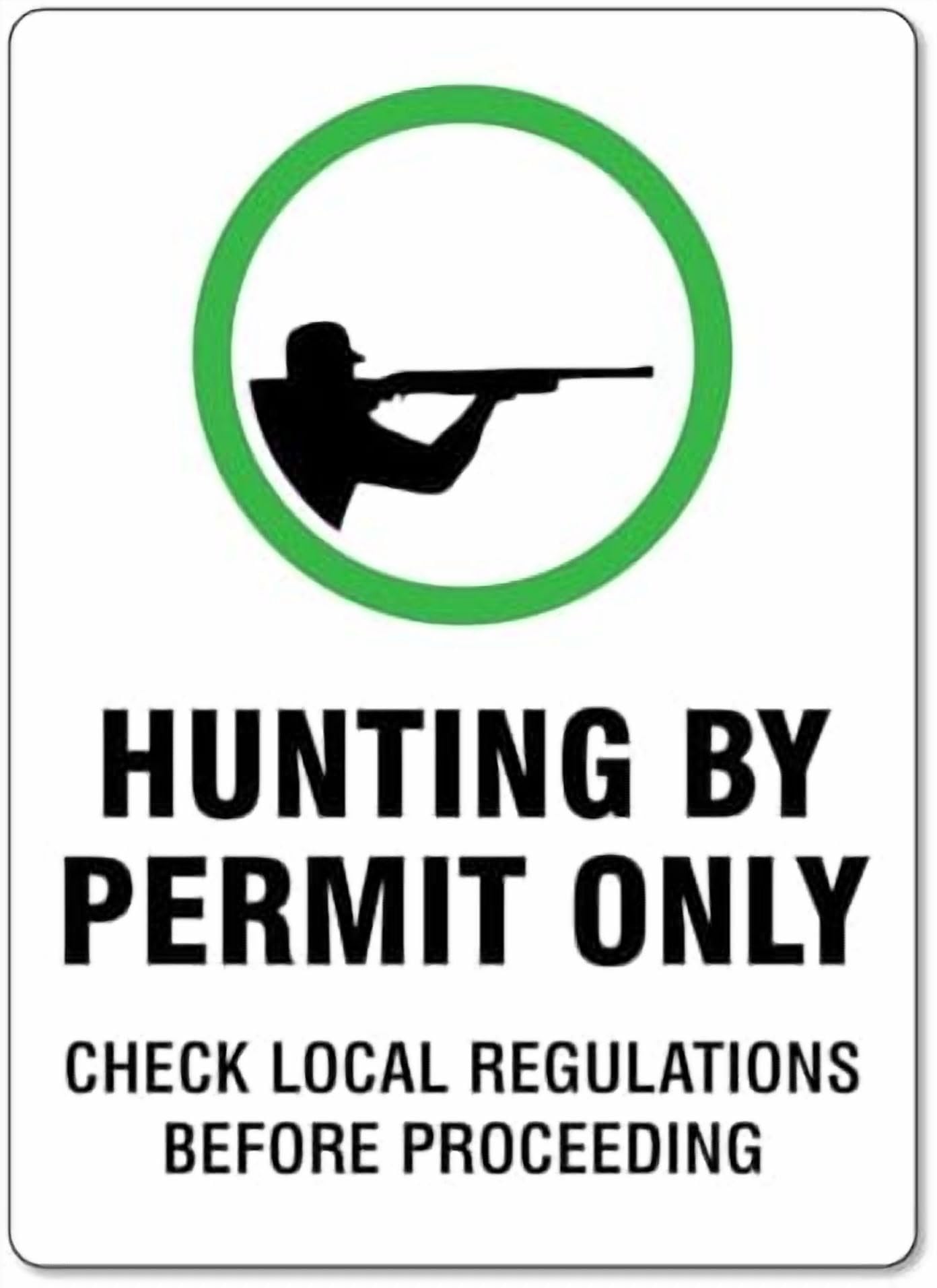 (2-Pack) Metal Tin Sign Hunting By Permit Only Sign Private Property Signs Hunting and Fishing Signs 8x12 Inch - Clear Warning for Home & Use