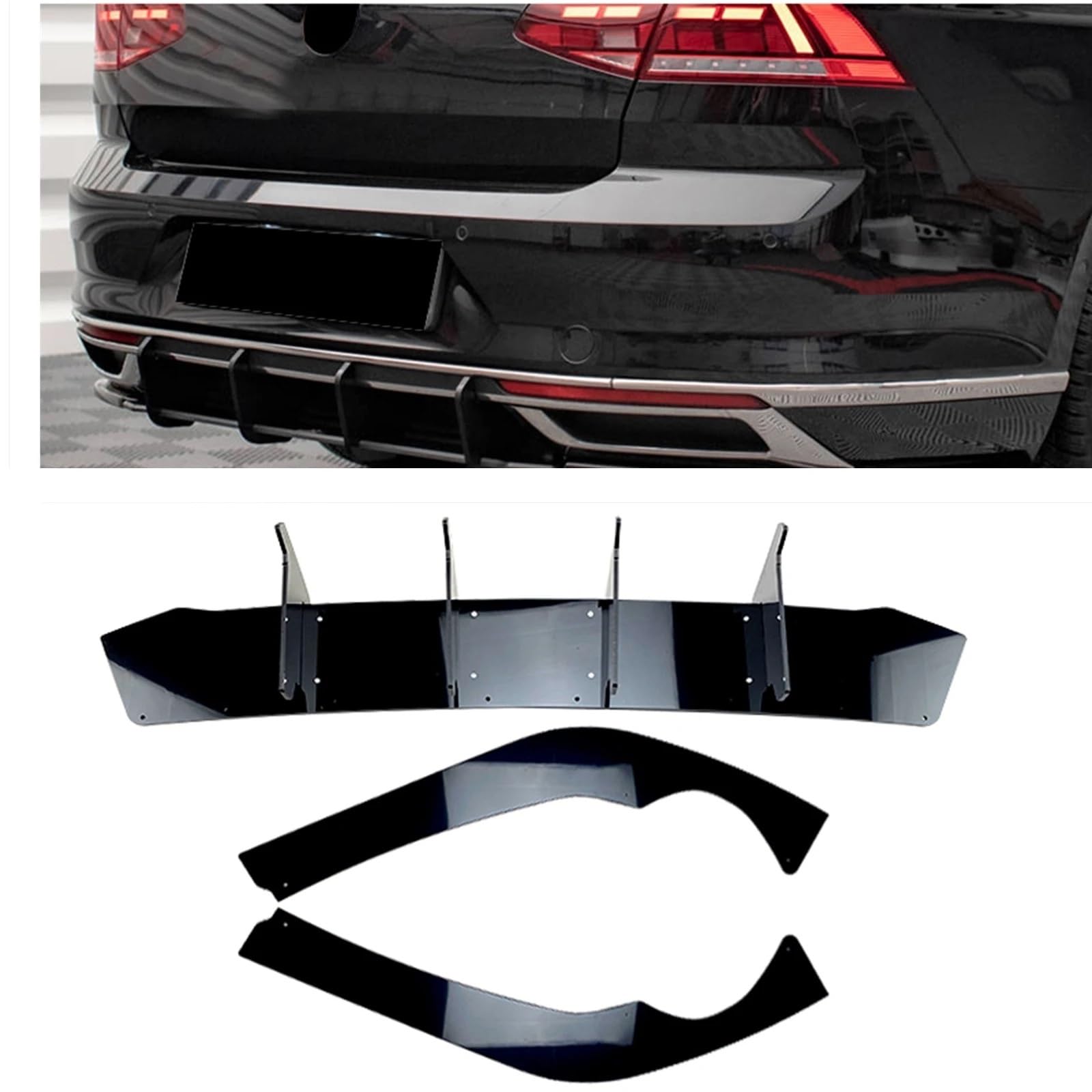spoiler samochód warga ochronna Zewnętrzny dyfuzor tylnego zderzaka, splitter wargi, pasuje do VW pasuje do Passat B8.5 2019-2022