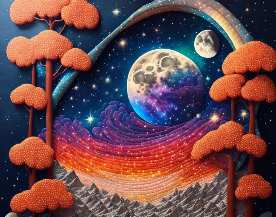 Fly Me to the Moon poster toile 58x90 cm pour créer un salon chaleureux et poétique