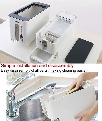 Miniatura 2 de Contenedor dispensador de arroz, contenedor de almacenamiento de cereales y frijoles, organizador de cocina, caja sellada para mantener el arroz