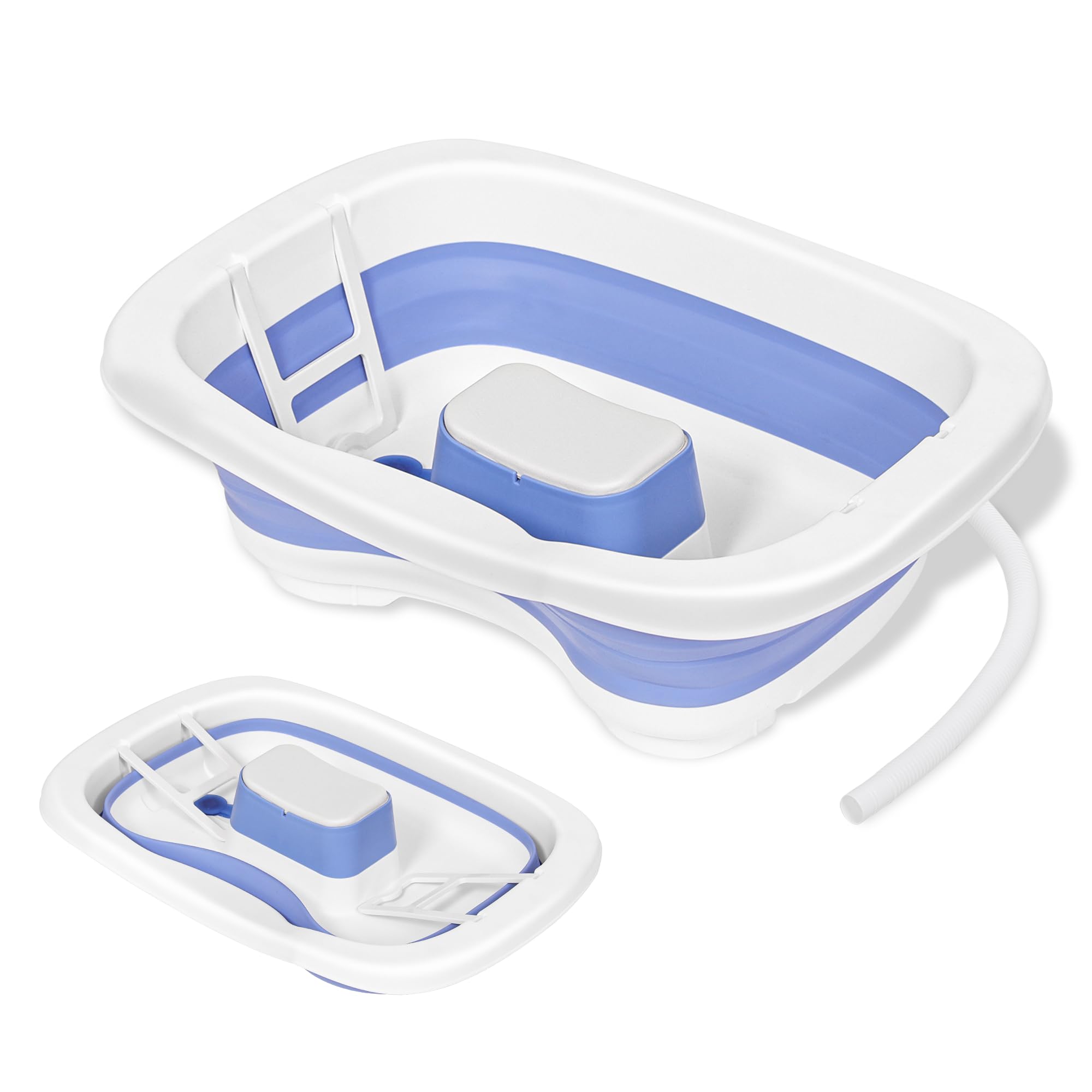 Folding Shampoo Bowl,Portable Hair Washing Basin at Hom Bedside and In Bed Hair Washing,Hair Washing Station for The Elderly, Disabled, Bedridden and Handicapped