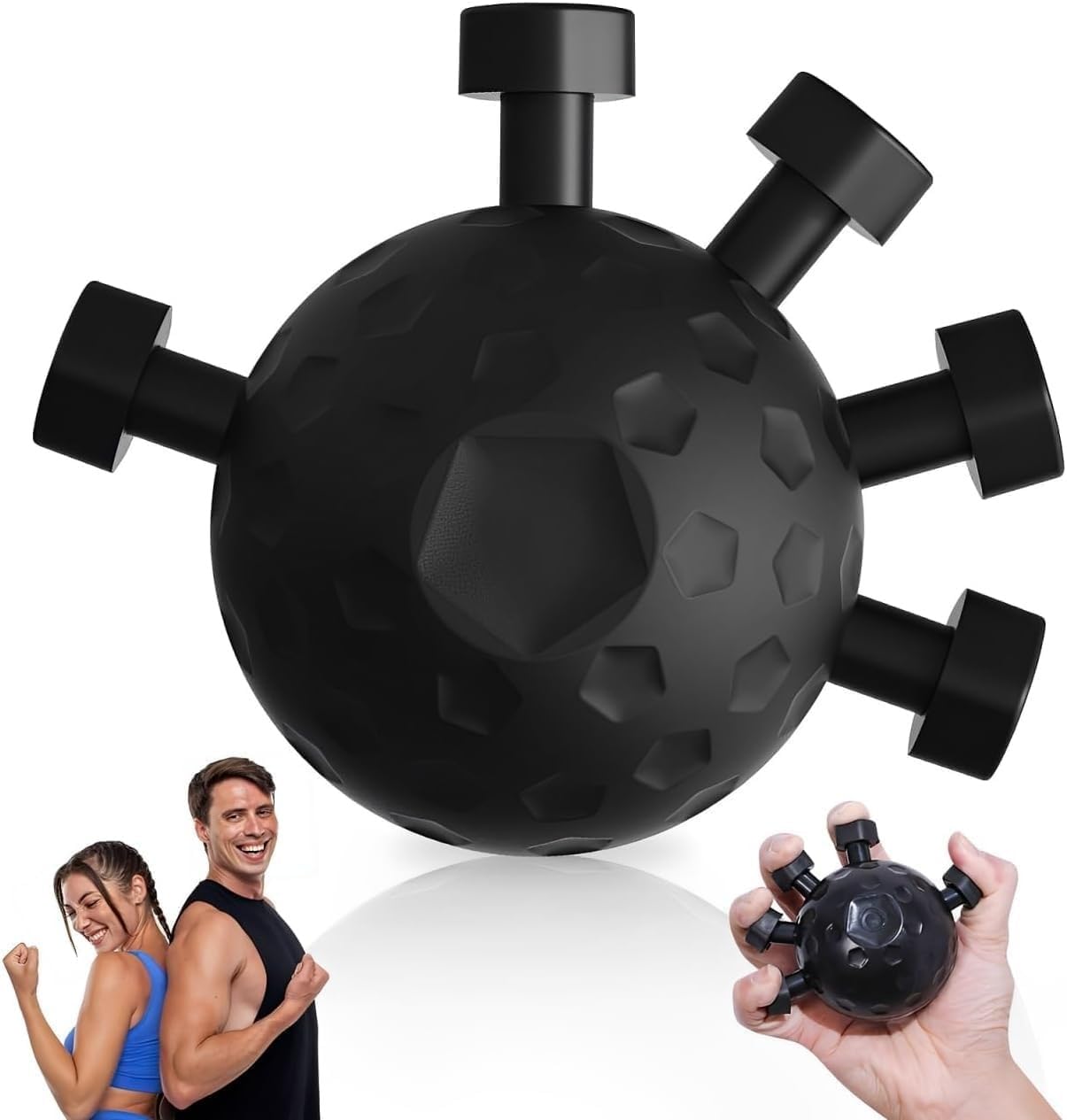 Hand Grip Strengthener,Ultimate Finger Exerciser Strength Trainer Exercise Ball Hand Strengthener Hand Balls Workout Equipment for Men & Women (Black).-image-31