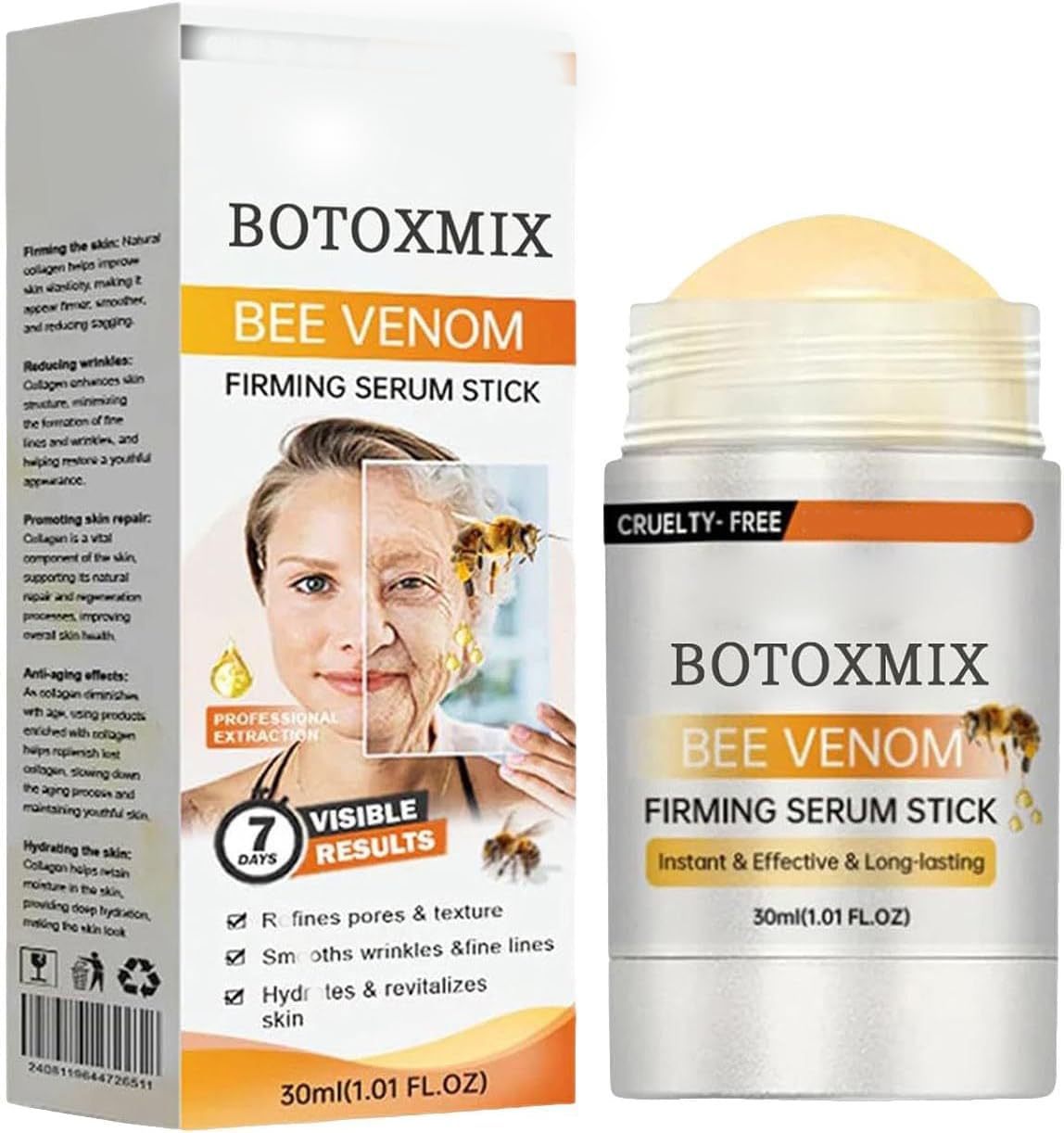 Flymus Botox Bee Venom Firming Serum Stick, 2025 New Advanced Firming & Wrinkle-Reducing Cream, Skin Firming Cream For Body, Lifts, Plumps and Firms Skin, Natural Serum for All Skin Types