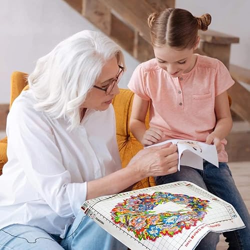 Miniatura 5 de Kits de punto de cruz estampados, kits de bordado de flores para adultos principiantes, patrones de flores de 11 CT de grandes dimensiones, kits de