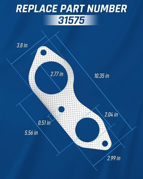 Wujexuhe 31575 Exhaust Pipe Flange Gasket Fit for Chevrolet/GMC C1500 C2500 K1500 K2500 Tahoe Yukon Suburban Pickup 1996 1997 1998 1999 Fit for Cadillac Escalade 1999-2000 (2Pack) by Wujexuhe - Used condition - Image 3