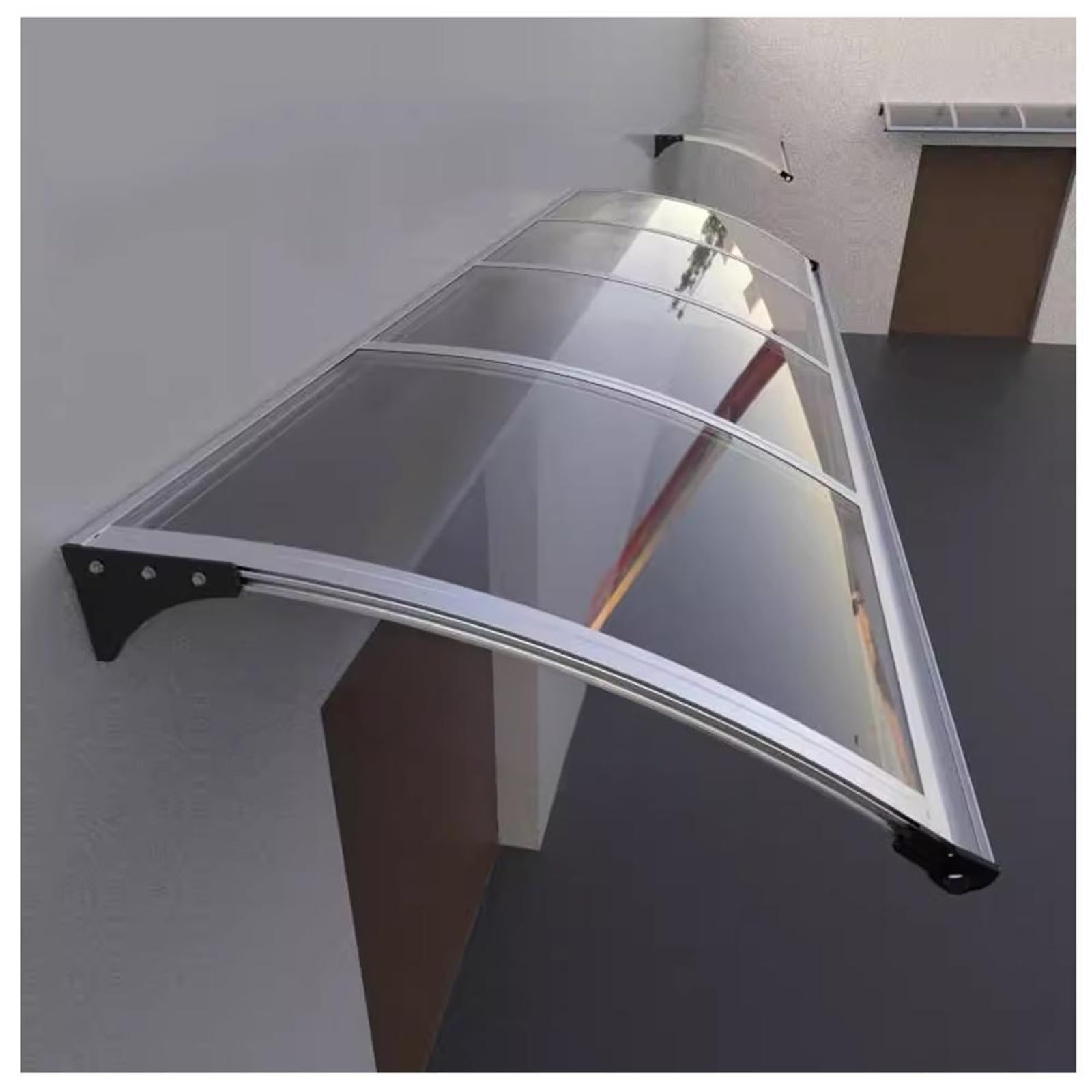 GJZQDKX Polycarbonate Awning for Windows & DoorsSun Rain & Snow Protection Hollow Polycarbonate Sheet for Porches (22.4x43in) - Outdoor Canopy