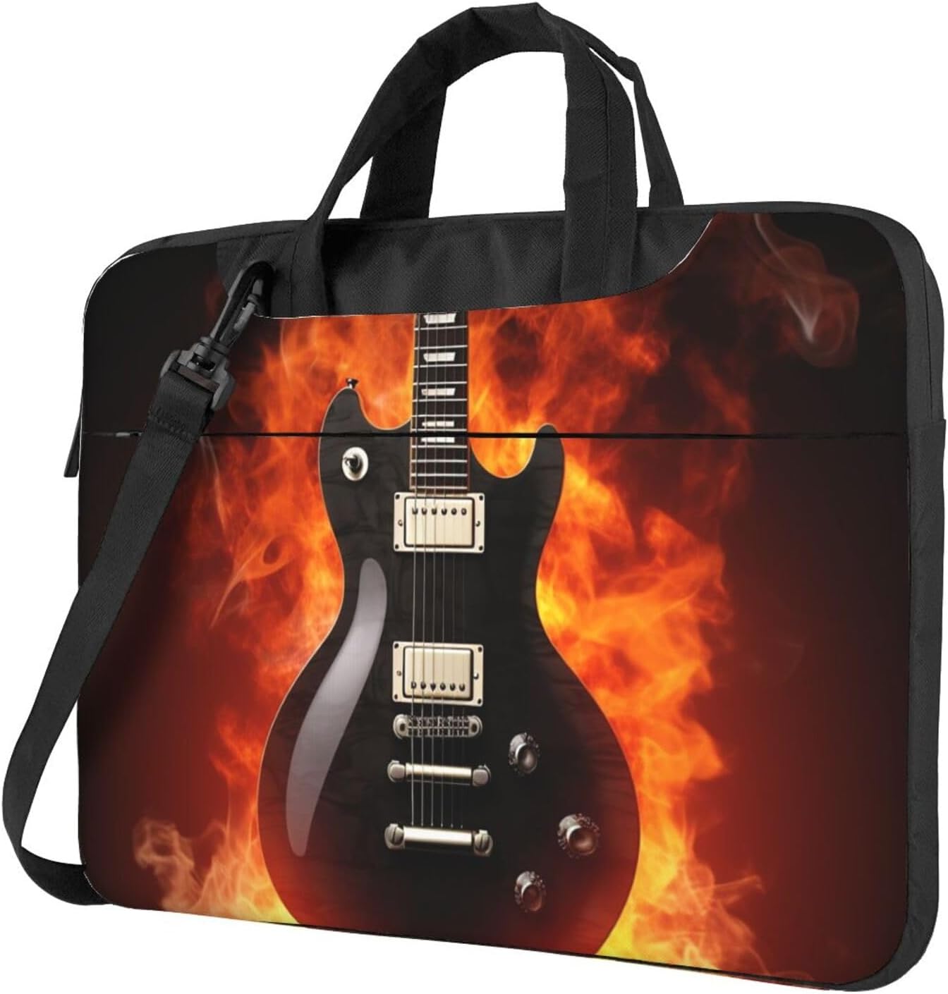 Laptop Shoulder Bag For Men Women,Waterproof Briefcase Messenger Bag Rock Guitar Laptop Sleeve Bag W/Strap Handle