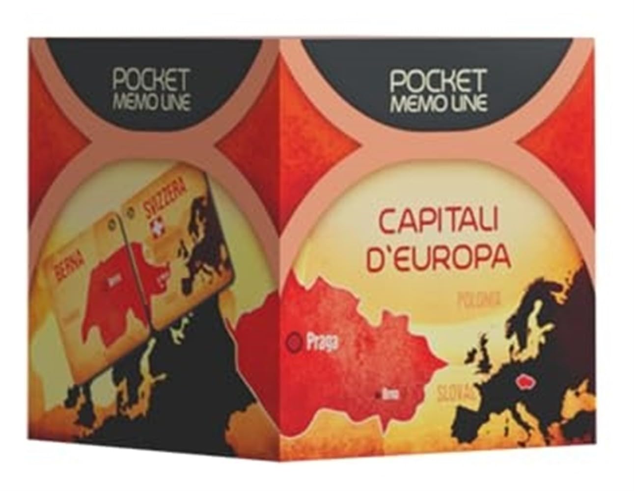 Cranio Creations - Pocket Memo Line - Capitals of Europe, A New Way to Play and Learn with Memory, Italian Edition