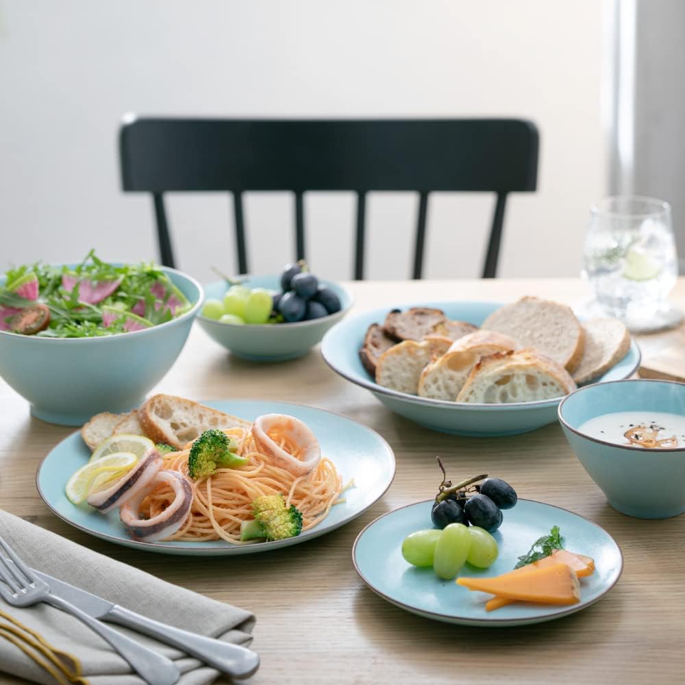 Tableware Set, 6 Pieces, 9.1 inches (23 cm), Plate, 6.3 inches (16 cm), 5.5 inches (14 cm), Bowl, Free Bowl, Bowl (Produced in Mino District, Gifu Prefecture, Made in Japan)