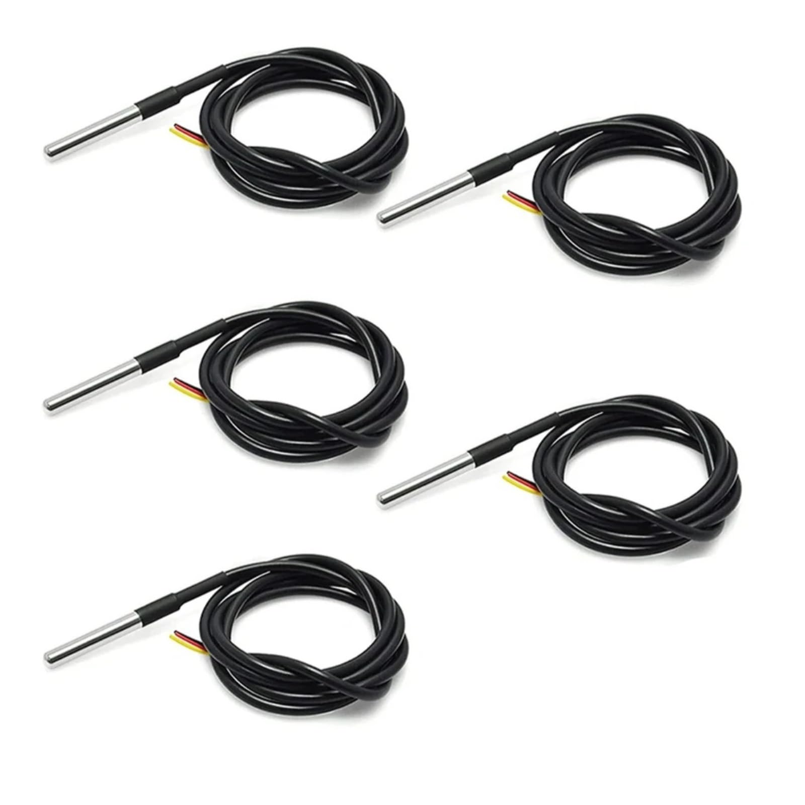 5/10 szt. DS18b20 czujnik temperatury 1M 2M 3M DS1820 pakiet ze stali nierdzewnej wodoodporny 18B20 100 cm/200 cm/300 cm (5 szt., 3M 300 cm)