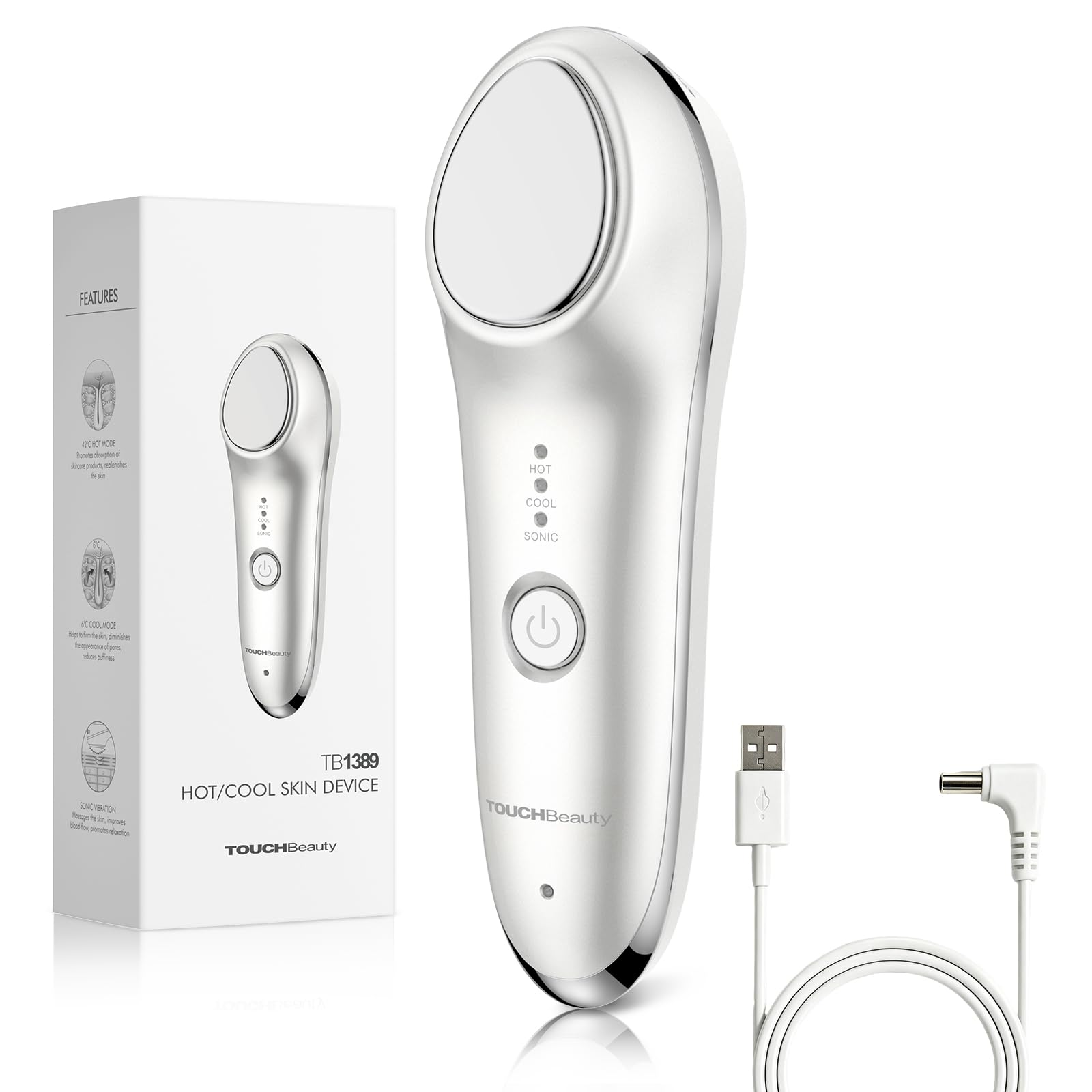 TOUCHBeaty urządzenie do masażu twarzy na gorąco i zimno z wibracją
