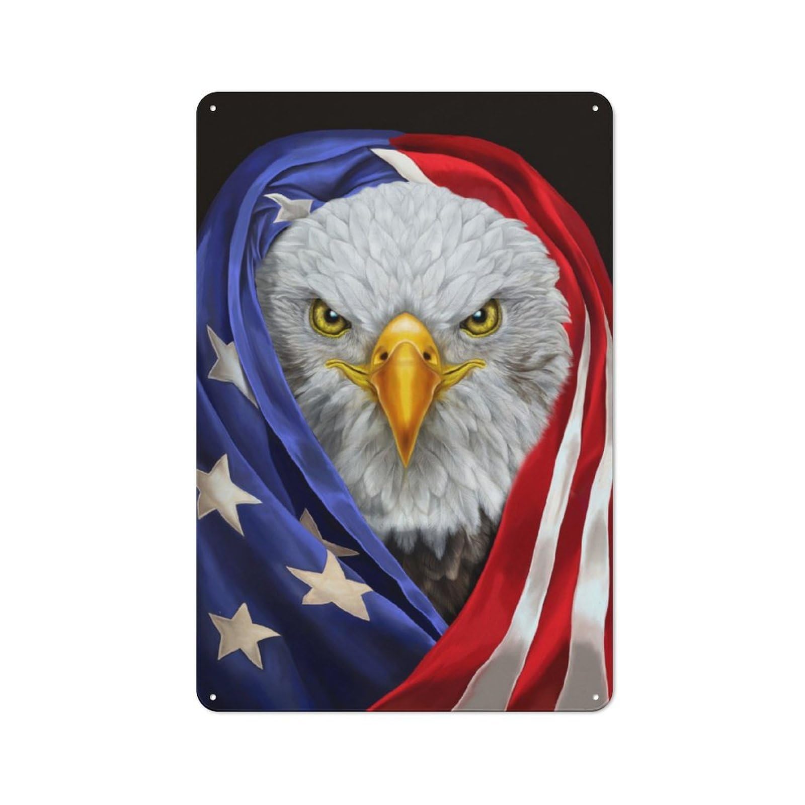 Junmoney Bald Eagle Usa Patriot Vintage Tin Wall Plaque 30X20cm For Workshop Wall, A Decorative Christmas Gift For Makers And Diy Enthusiasts