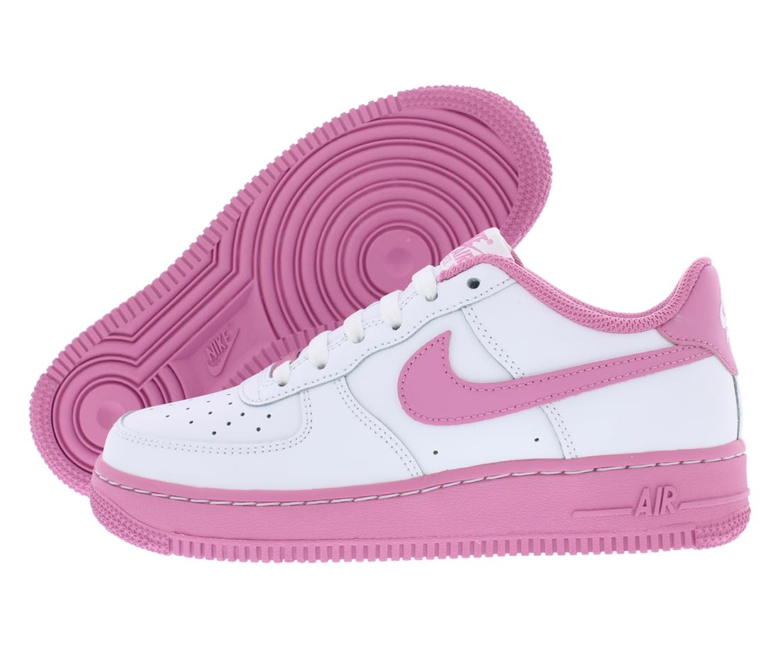 Nike Air Force 1 Big Kids' Shoes (HQ3249-043, Pure Platinum/Glacier Blue/Metallic Silver)