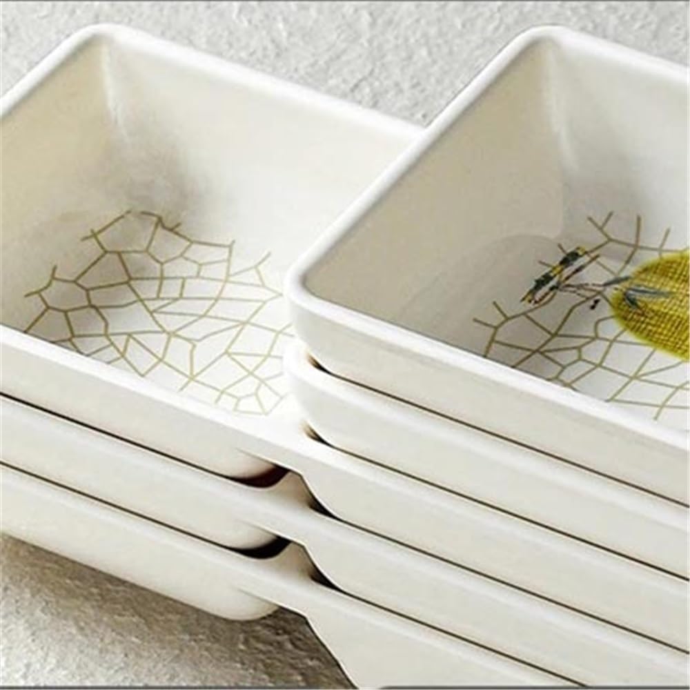 Ceramiczna miska na sos sojowy, prostokątne miseczki na sosy, keczup, sushi, przyprawy na sezoning, apetyzator, winegar, keczup (L)