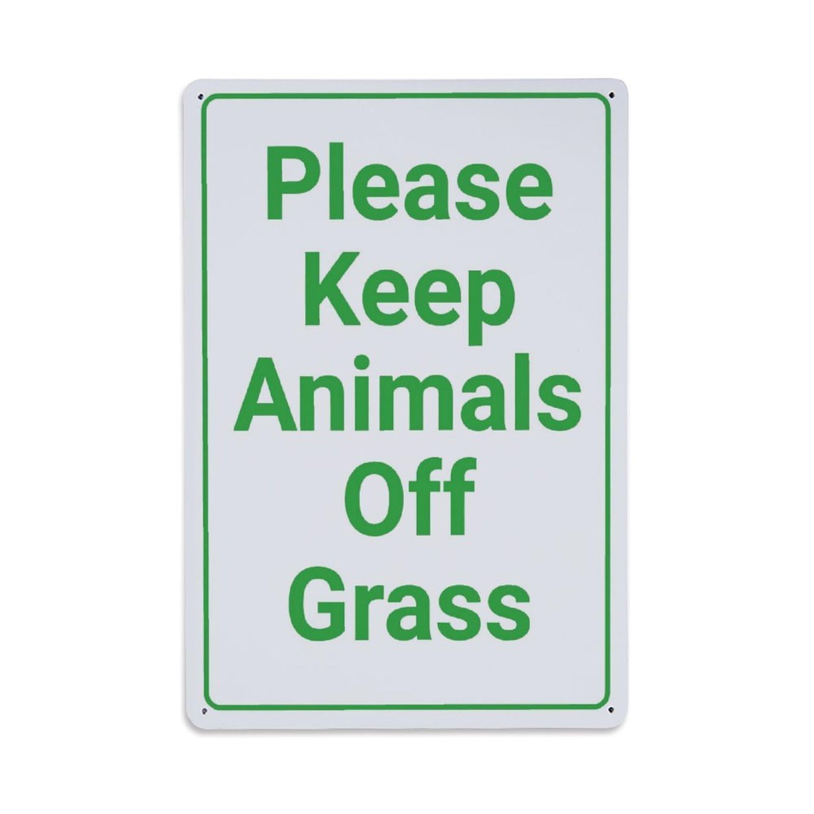 Please Keep Animals Off Grass Simple Warning Sign Vintage Aluminium Metal Sign, Retro Wall Decor for Home, Bar, Garage & Farmhouse 30x20cm