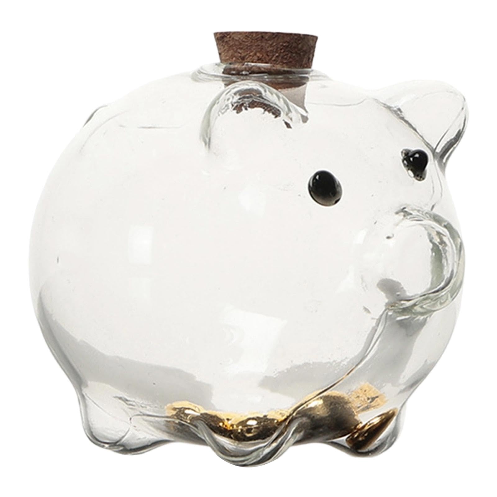 Saving Box Storage Glass Pig Piggy Bank for Nursery New Year Clear 5x6cm-Home & Garden - Home D?©cor - Boxes Jars & Tins-image-44