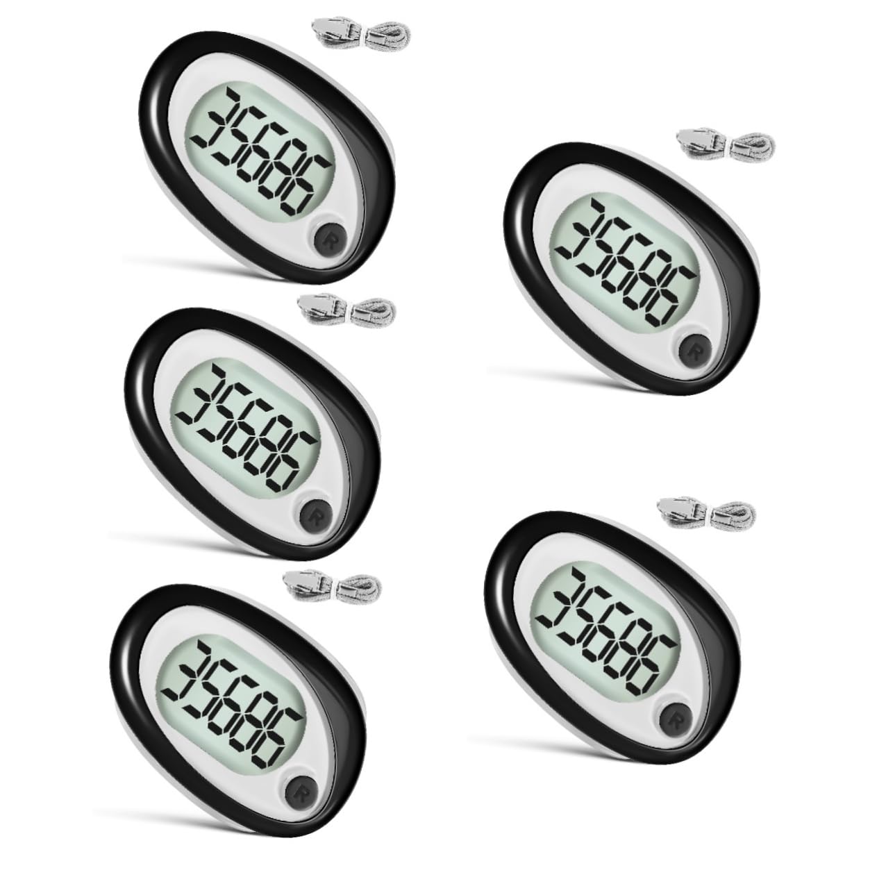 Mikikit Podómetro Deportivo para Caminar Contador De Pasos Electrónico Portátil con Clip Correa para El Tobillo Contador De Pasos para Correr Contador De Pasos Portátil con Llave De