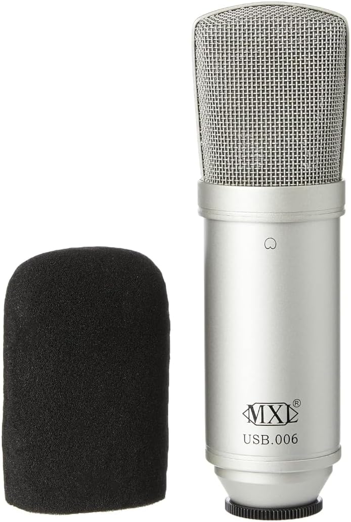 Marshall MXL USB 006 USB Cardioid Condenser Microphone, Grayish, 47mm x 177mm / 1.85 in. x 7 in.