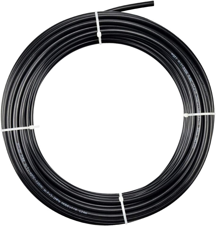 TAILONZ PNEUMATIC Air Line DOT 1/2 inch od Black Pneumatic Nylon Tube 32.8ft Air Brake Tubing Nylon Hose