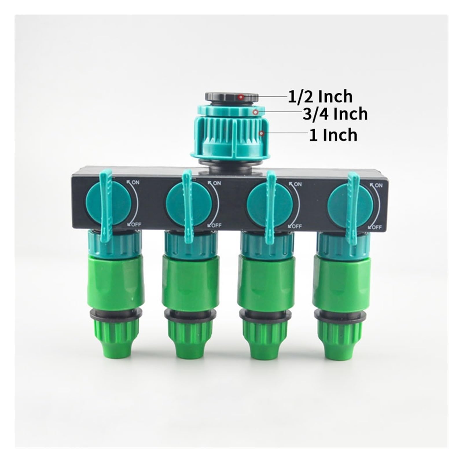 Divisor de válvula grifo 4 vías distribuidor tubería agua interruptor independiente adaptador conector manguera jardín(Set 1)