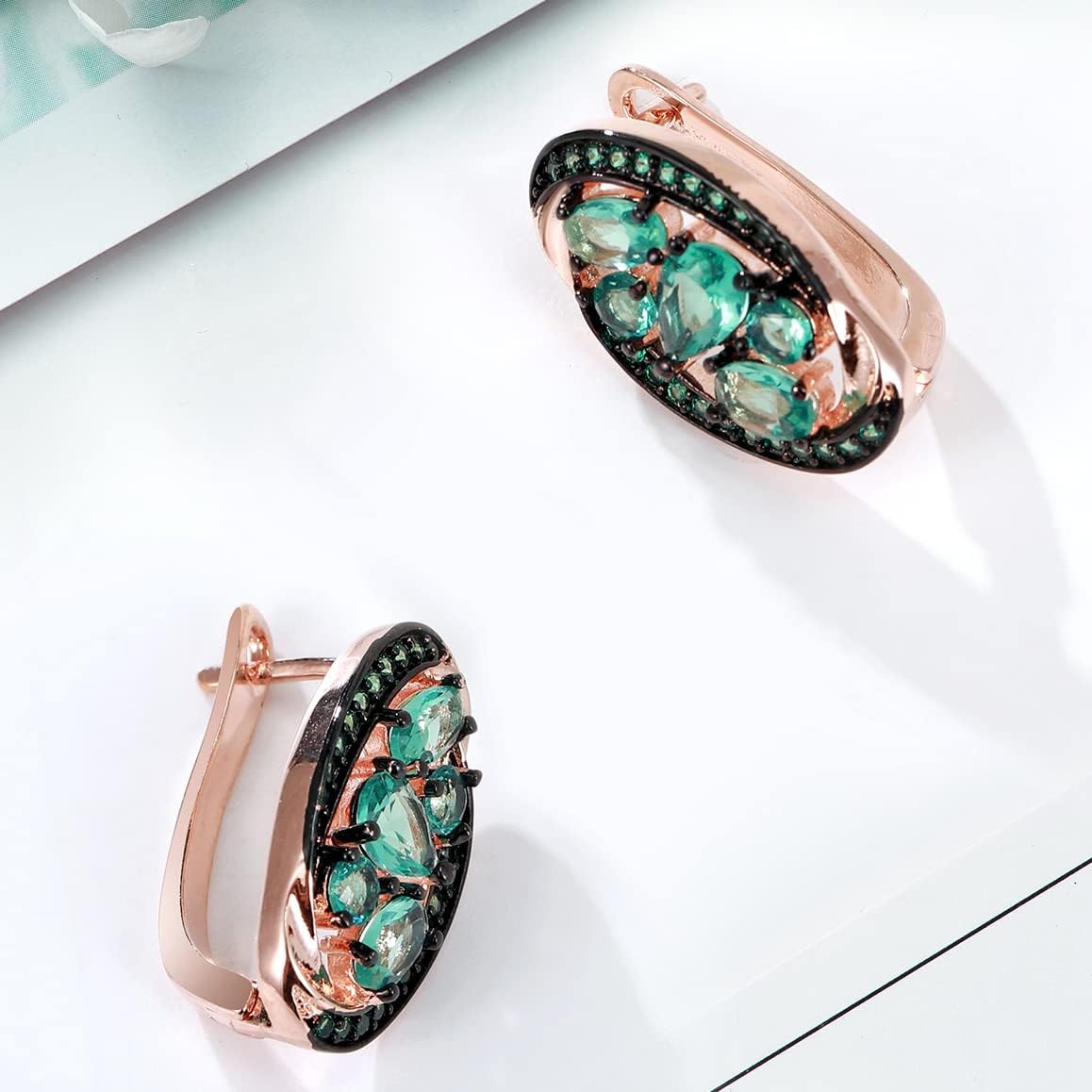 Richapex 18K Gold Hoop Earrings for Women, Cubic Zirconia Earrings Hypoallergenic Stud, Thick Open Huggie Earring Gifts for Her - Image 6