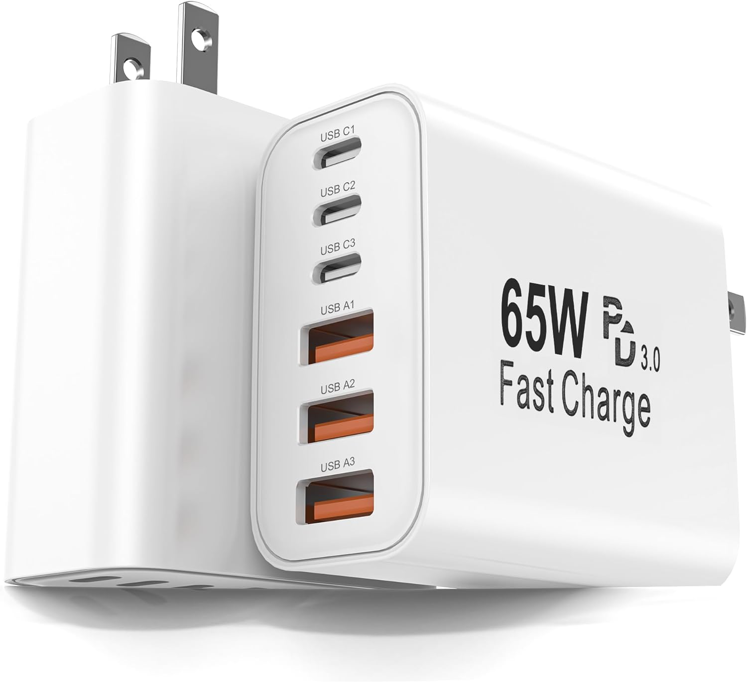 FEEL2NICE 2-Pack 100W USB C Charger Block,5-Port Fast Wall Charger [3 PD USB-C & 2 QC 3.0 USB-A], Compact Adapter for MacBook Pro, iPad, iPhone 17/16/15 Pro Max, Galaxy S26/S25 Ultra, Laptop