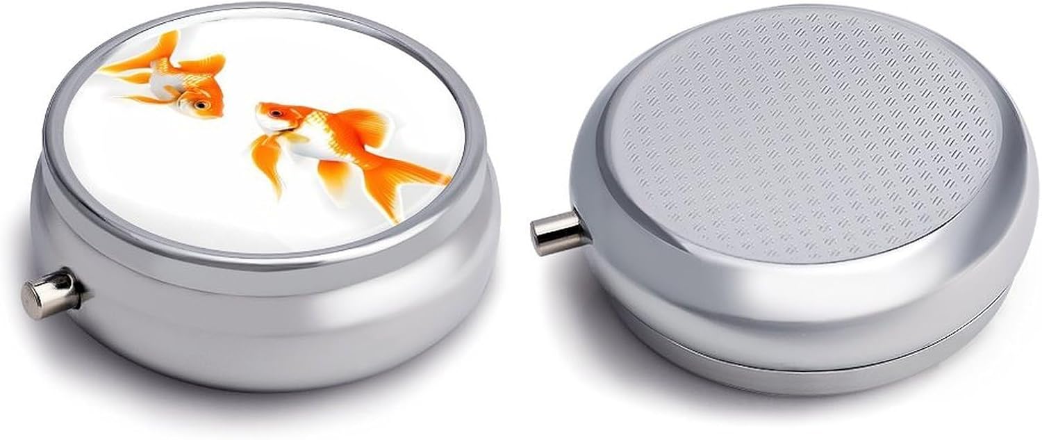 Cute Goldfish Round Pill Box, Waterproof Medicine Organizer Box image 3