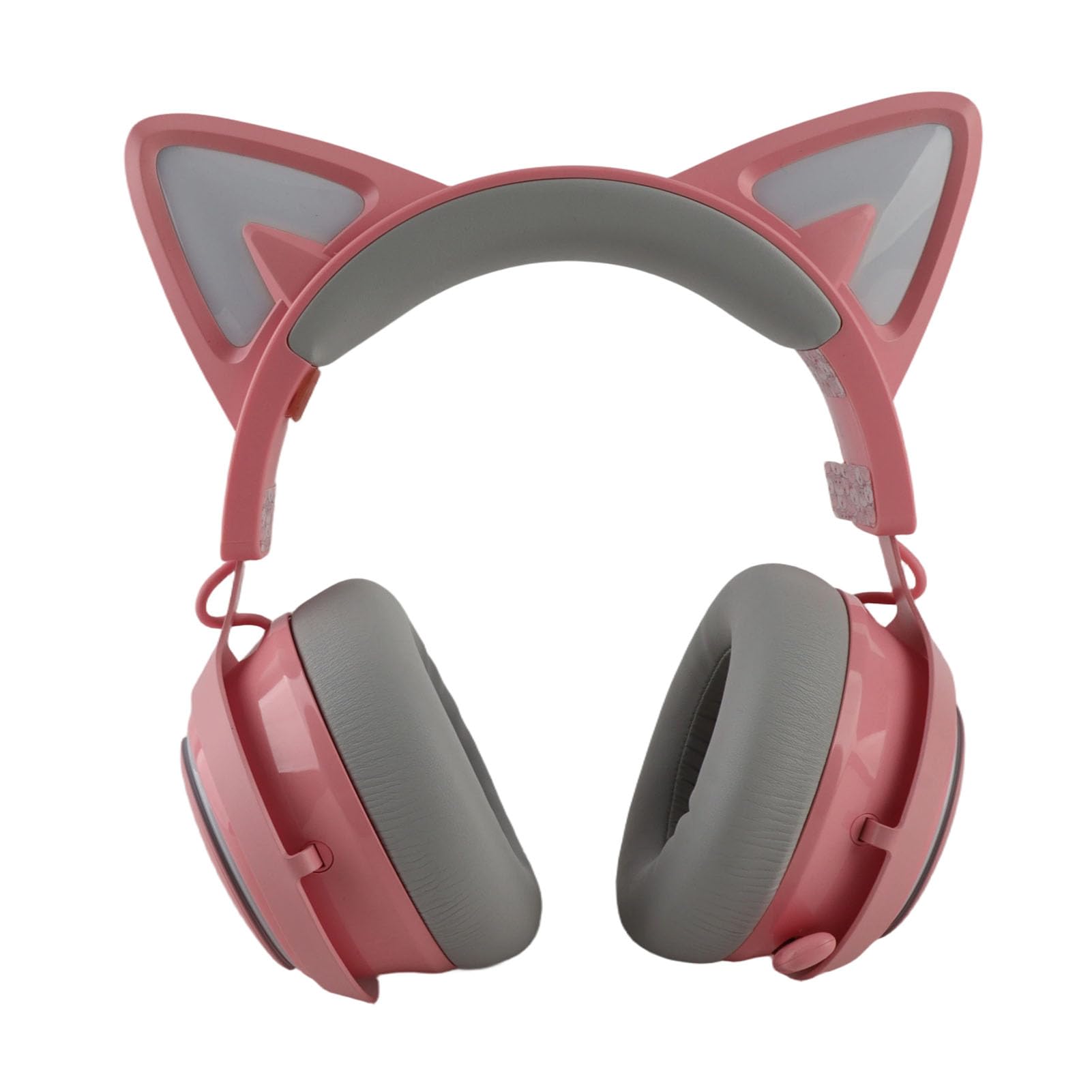 Cuffie da Gioco Cat Ear Cuffie Bluetooth Wireless con Luce RGB con Microfono Ruotabile a 120 Gradi per PC e Laptop (PINK)