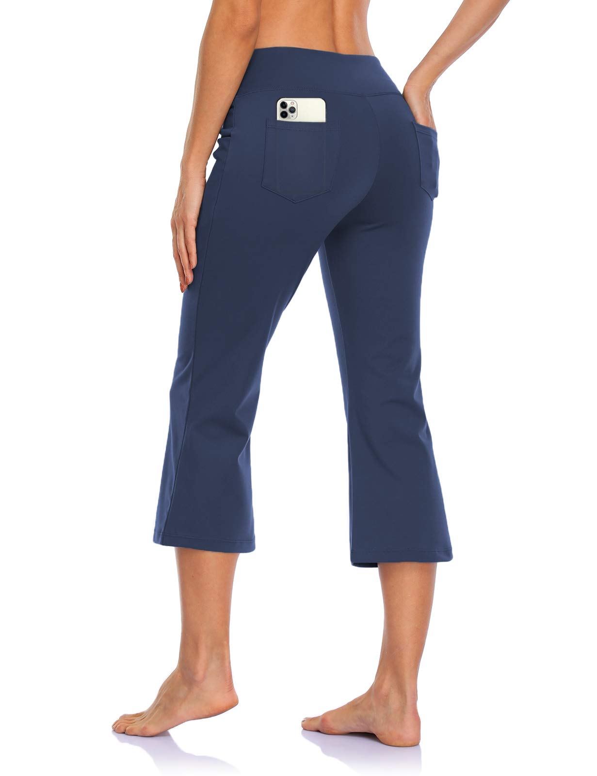 MOVE BEYOND Donna Pantaloni e Pinocchietti Bootleg da Yoga con 4 Tasche a Vita Alta Controllo di Pancia