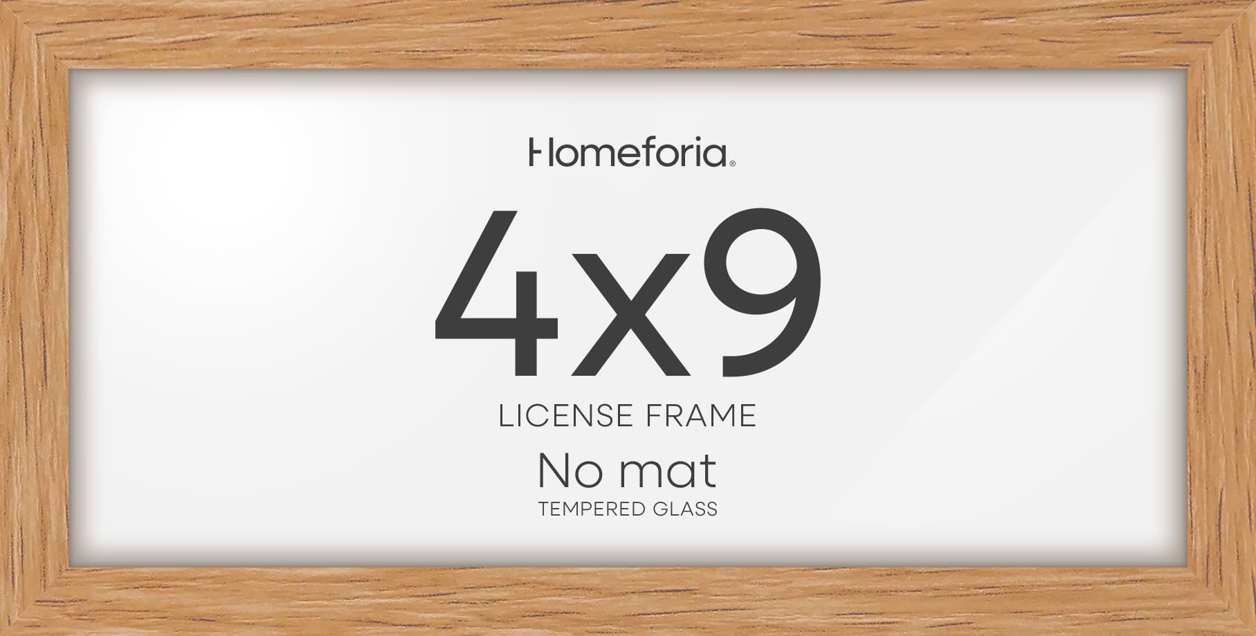 Homeforia 4x9 Business License Frame Wood, High End Natural Oak 4 x 9 Certificate Frame, 9x4 Light Wooden Document Frames for Wall or Tabletop, 4 by 9 Picture Frame, Tempered Glass, Wall Kit, Set of 2