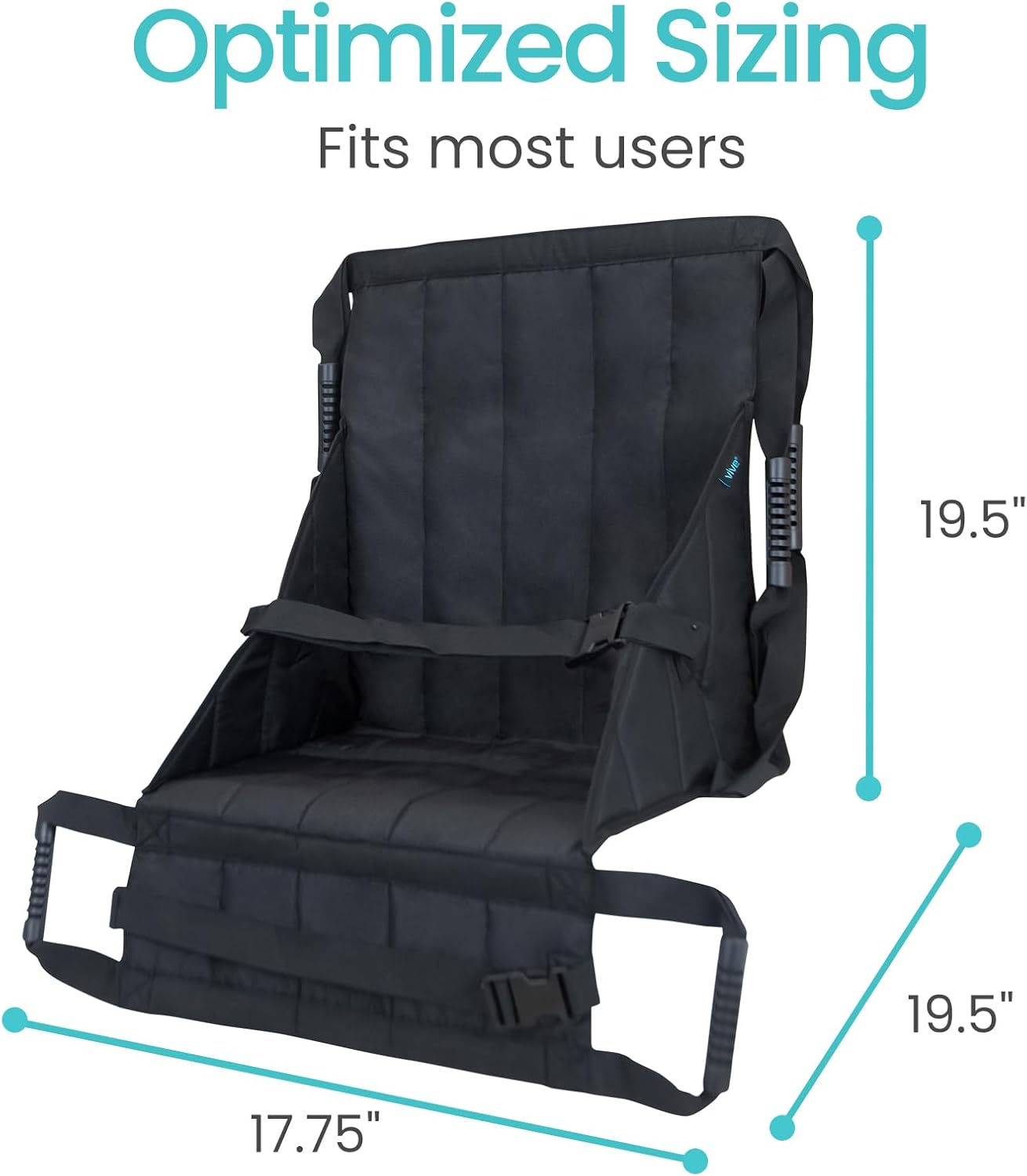 Vive Transfer Sling for Elderly & Disabled - Patient Transfer Lift Assist Device for Wheelchair - Transfer Board Alternative for Stairs, Chairs & Cars - Portable Stair Lift for Seniors & Adults