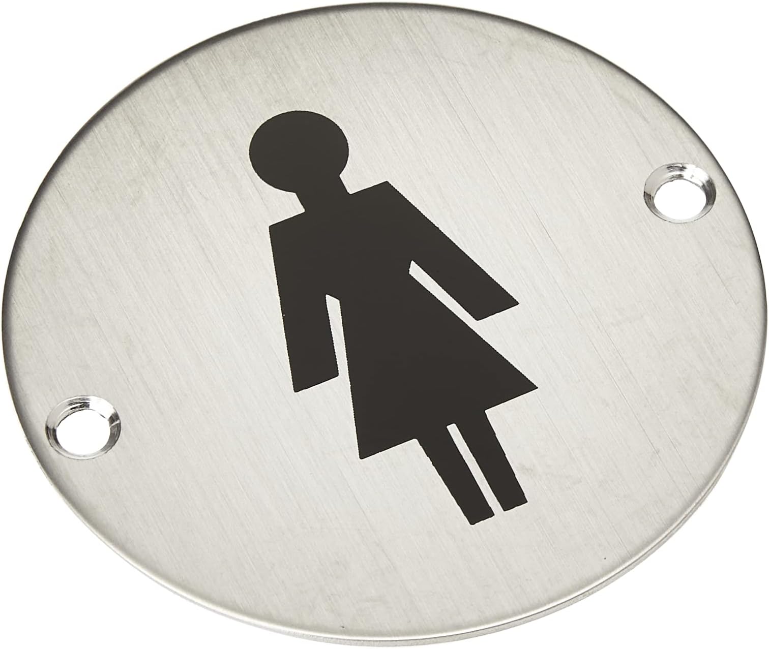 Stainless Steel Door Sign Female Toilet Symbol -75mm