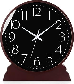 TOMYEUS Table Clock Simple Household Classic Ornaments Desk Clock Living Room Desk Clock Clock White Yellow Black Clock Face Multi-Style Desk Clock Shelf Clock Color 06, Size 8inch