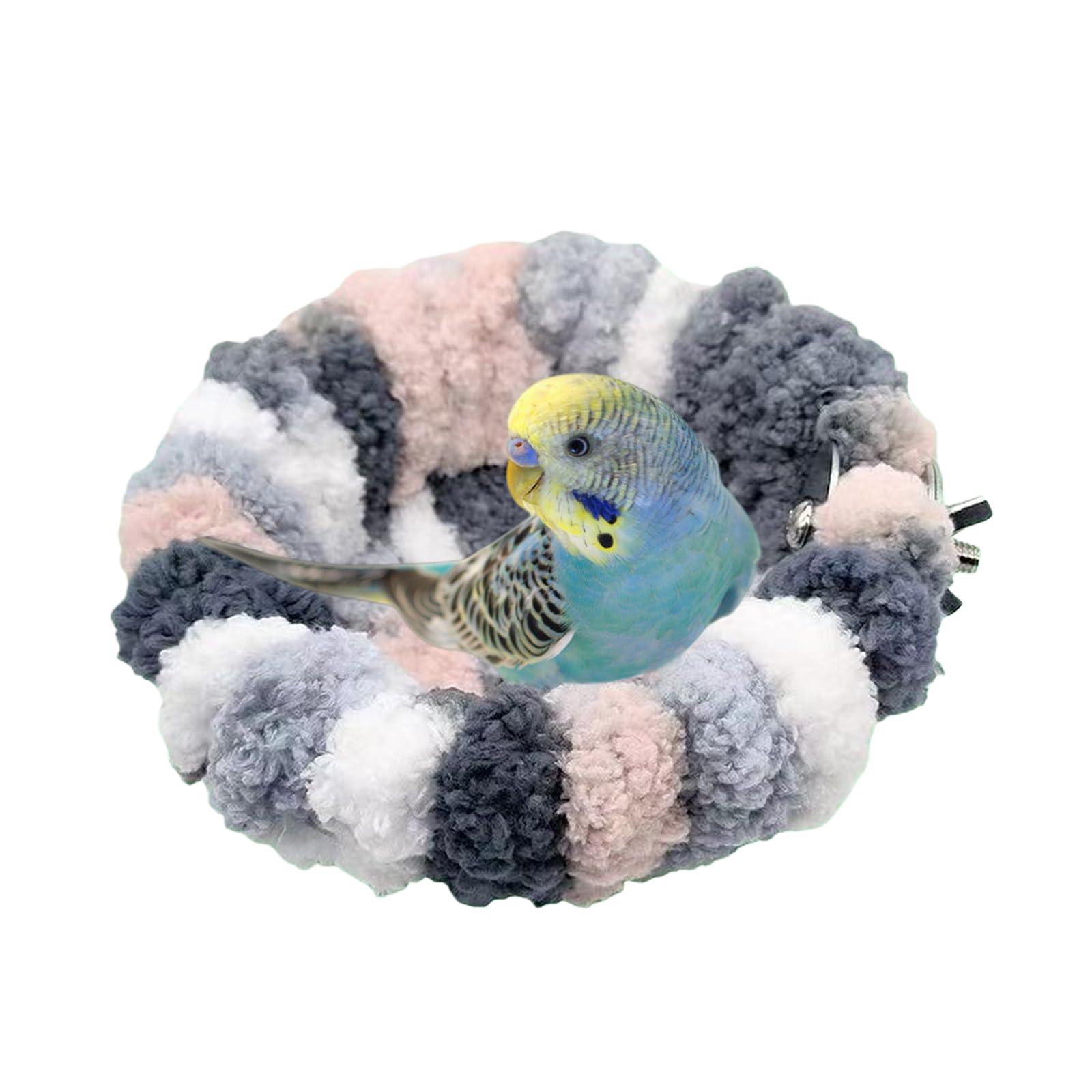 OTKARXUS Bird Nest for Cage,1Pc Plush Bird Bed,Winter Warm Parrot Nest House Snuggle Hut for Conure Budgie Cockatiel Lovebird Canary Finch Hamster Small Pets (Grey, S)